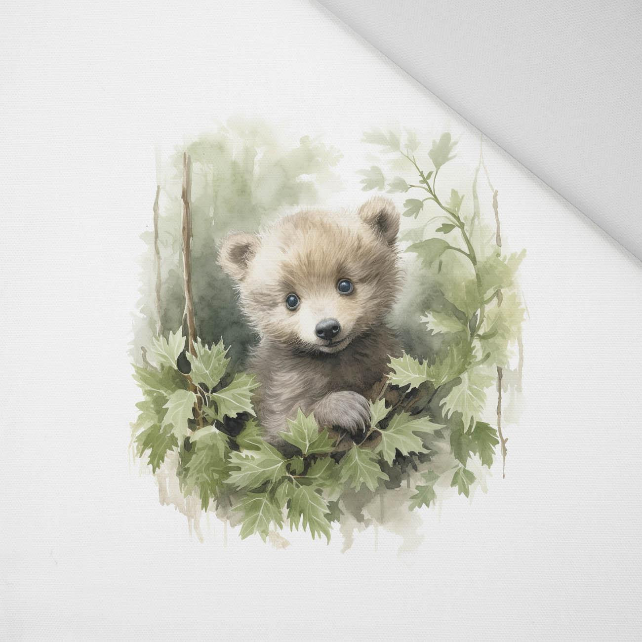 WATERCOLOR LITTLE BEAR - Paneel (60cm x 50cm) Panama 220g