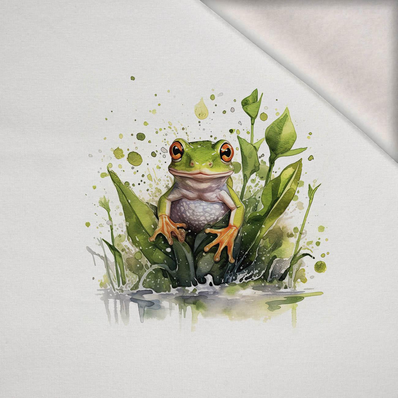 WATERCOLOR FROG - panel (60cm x 50cm) teplákovina počesaná s elastanem ITY WATERCOLOR FROG - panel (60cm x 50cm) teplákovina počesaná s elastanem ITY