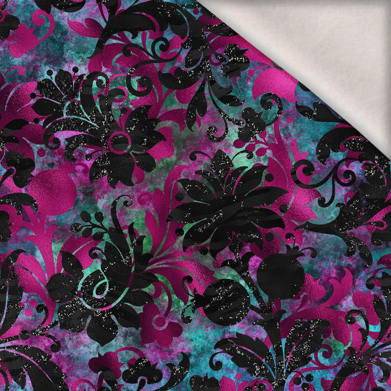 FLORAL Vz. 9 - teplákovina počesaná s elastanem ITY FLORAL Vz. 9 - teplákovina počesaná s elastanem ITY