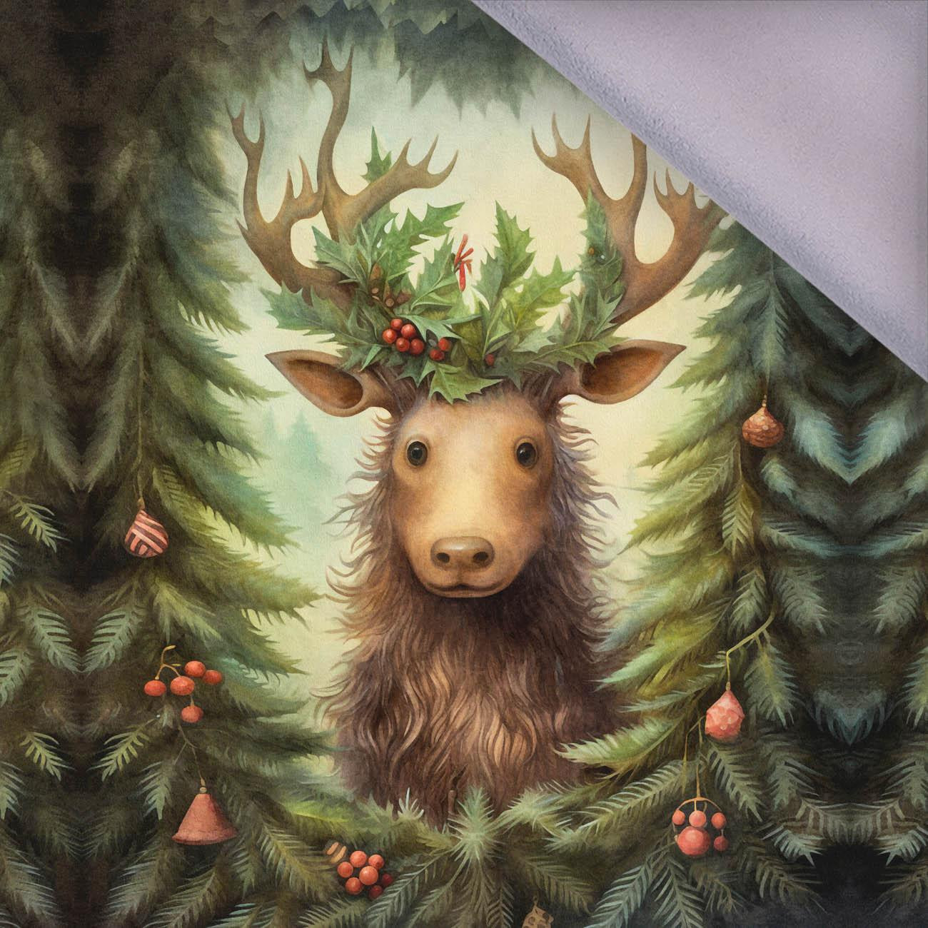 VINTAGE CHRISTMAS REINDEER VZ. 2 - panel, softshell (60cm x 50cm)