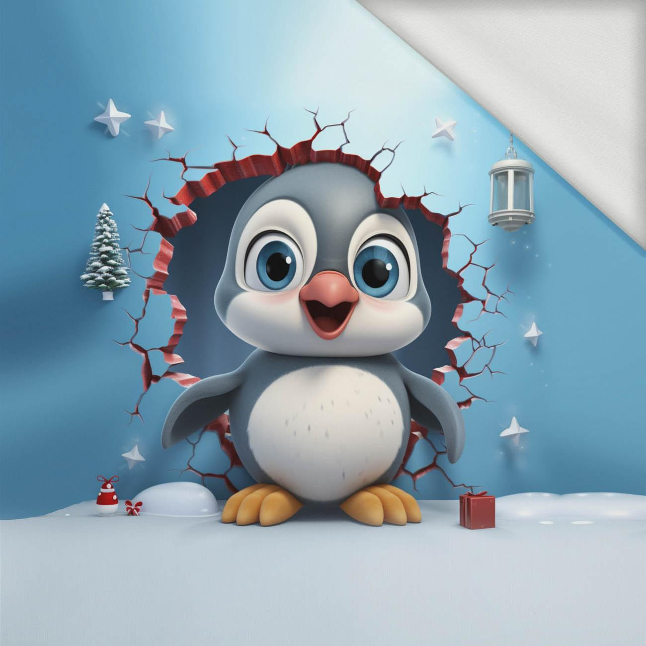 HAPPY PENGUIN - panel (60cm x 50cm) teplákovina