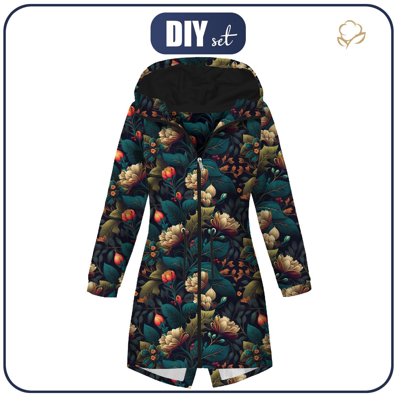 DÁMSKÁ BUNDA PARKA (ANNA) - FLOWERS WZ. 22 - sada šití