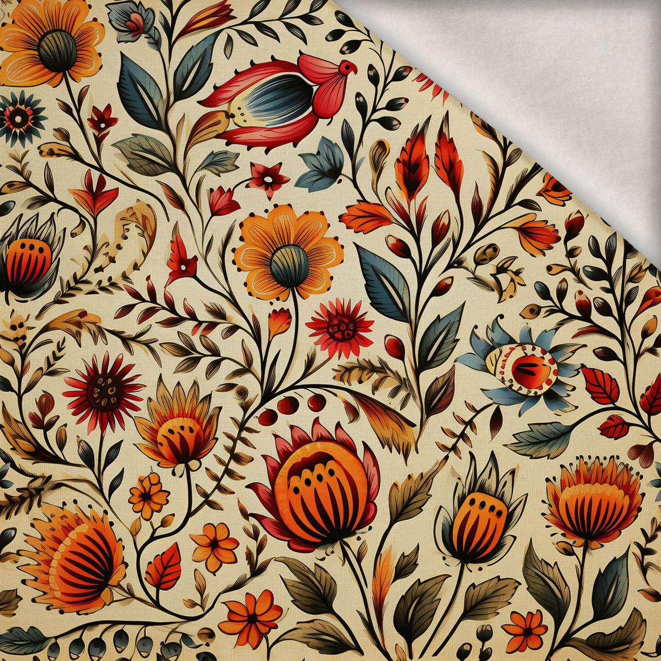 Folk Art wz.17 - teplákovina počesaná s elastanem ITY Folk Art wz.17 - teplákovina počesaná s elastanem ITY