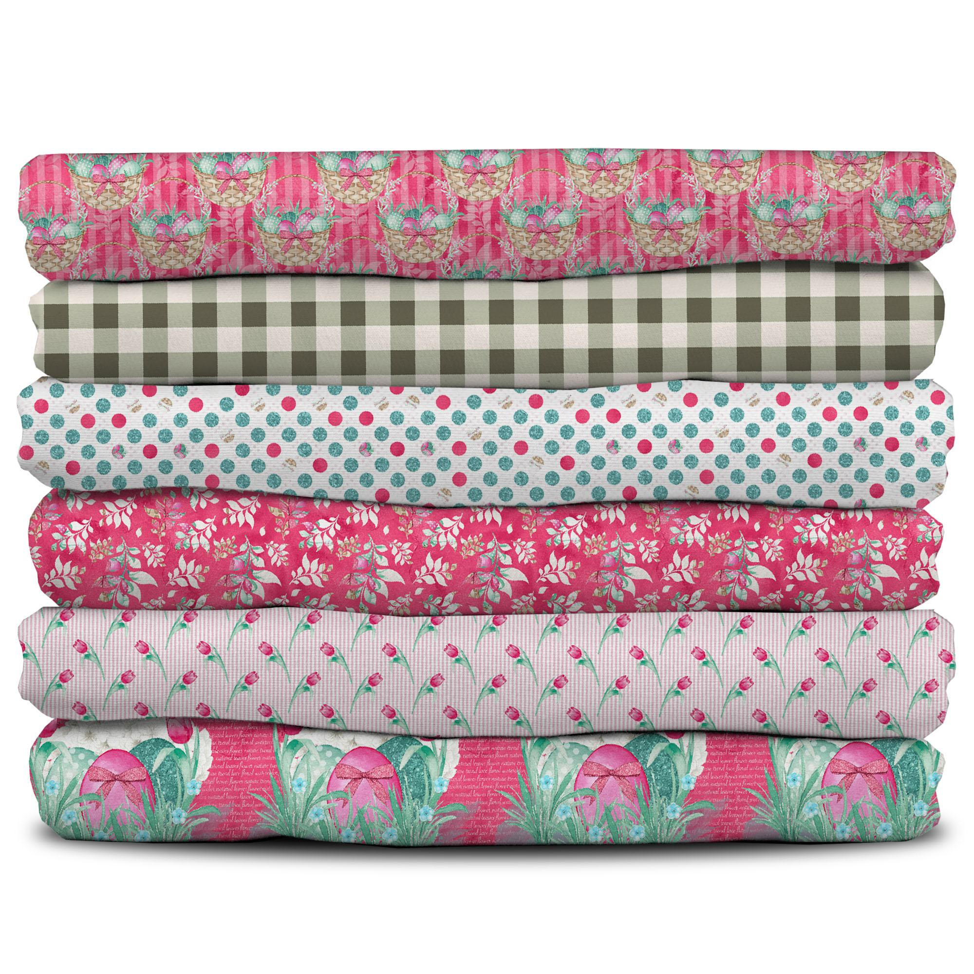 BALÍČEK PATCHWORK - 6 kusů 50x50cm - Velikonoce 2 BALÍČEK PATCHWORK - 6 kusů 50x50cm - Velikonoce 2