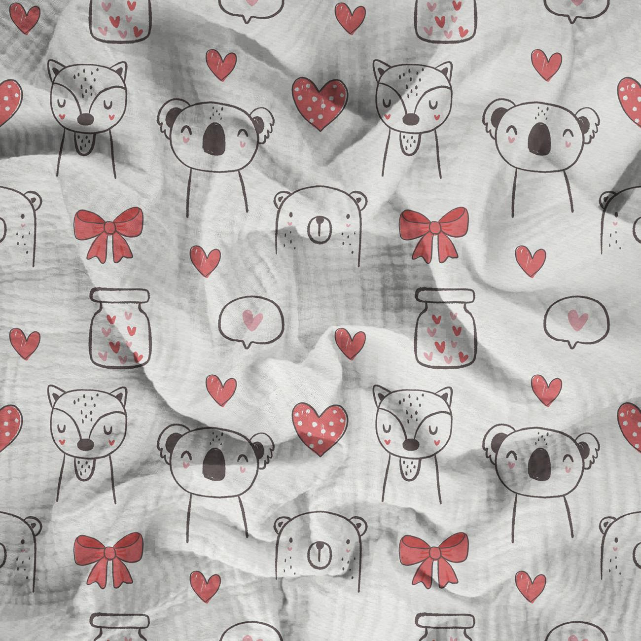 VALENTINE'S DAY 18 - Mušelín bavlněný VALENTINE'S DAY 18 - Mušelín bavlněný