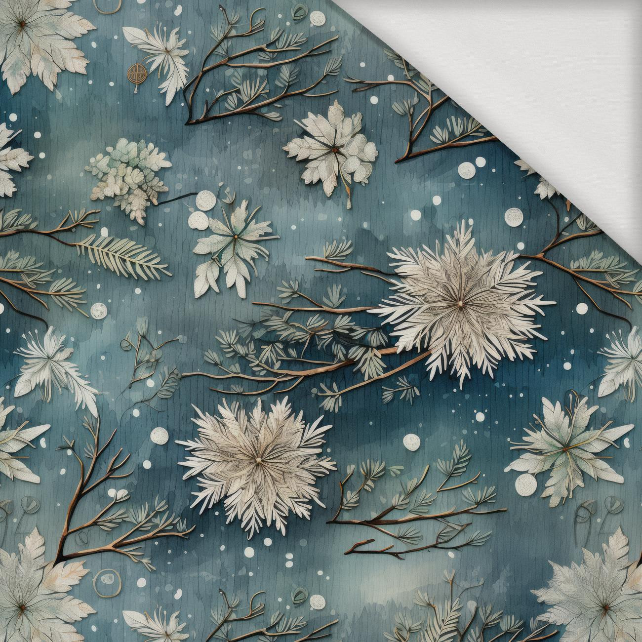 WINTER FLOWERS WZ.8 - Jersey wiskozowy WINTER FLOWERS WZ.8 - Jersey wiskozowy