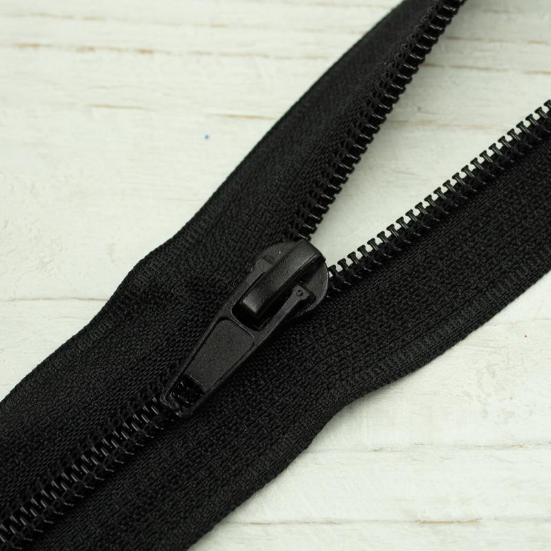 Spirálový zip 35cm dělitelný - černý