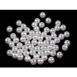 Plastové perličky 6 mm - bílé
