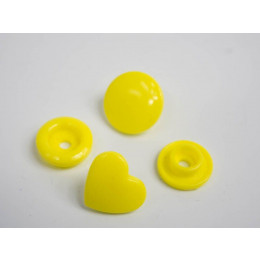 Patentky KAM srdce 12mm - žluté 10 sad