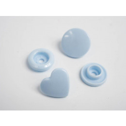 Patentky KAM srdce 12mm - baby blue 10 sad