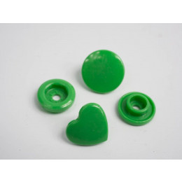 Patentky KAM srdce 12mm - zelené 10sad