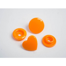 Patentky KAM srdce 12mm - oranžové 10 sad