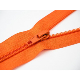 Spirálový zip 30cm dělitelný - oranžový