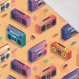 BOOMBOX (retro) / oranžový - organický úplet single jersey s elastanem 