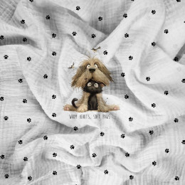 ANIMALS CUTE wz.10 - panel (60cm x 50cm)) Mušelín bavlněný
