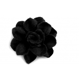 Aplikace vlněný květ 40 mm - černý