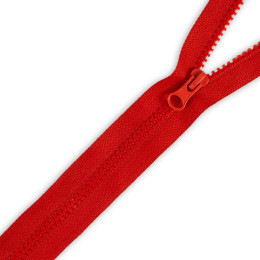 Kostěný zip 85cm dělitelný - červený