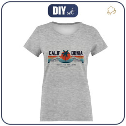 DÁMSKÉ TRIČKO  - CALIFORNIA vz. 1 / melír světlé šedý - single jersey