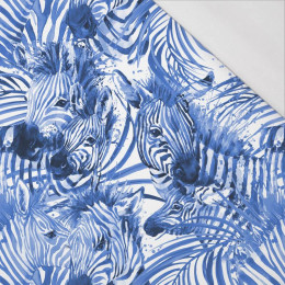 ZEBRY (classic blue) / bílý - organický úplet single jersey s elastanem 