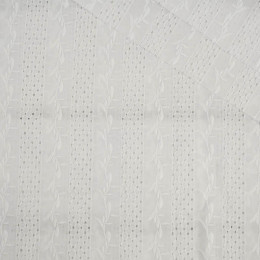 Větvičky / bílý - Vyšívaná bavlněná tkanina