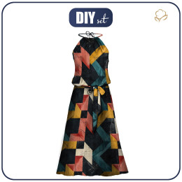 ŠATY "DALIA" MAXI - GEOMETRIC M. 1 - Sada šití