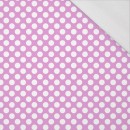 PUNTÍKY BÍLÉ / fialový- organický úplet single jersey s elastanem 