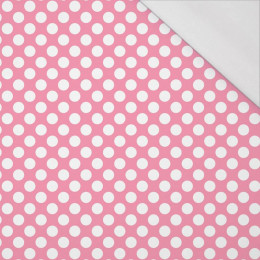 PUNTÍKY BÍLÉ / růžový - organický úplet single jersey s elastanem 