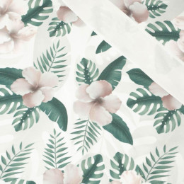 HIBISKUS wz. 2 / biały - organický úplet single jersey s elastanem 