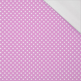 BÍLÉ TEČKY / fialový - organický úplet single jersey s elastanem 