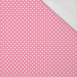 TEČKY BÍLÉ / růžový - organický úplet single jersey s elastanem 