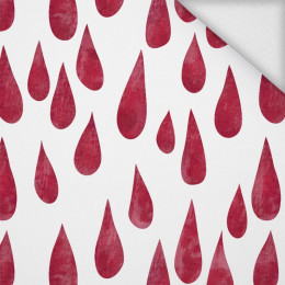 Velké kapky ( karmínové ) / bílá  - teplákovina