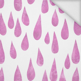 Velké kapky ( rúžové ) / bílá  - teplákovina