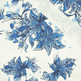 VANILKOVÝ KVĚT (CLASSIC BLUE) - Drelich bavlněný