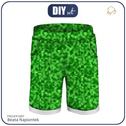 DĚTSKÉ ŠORTKY (RIO) - PIXELY Vz. 2 (zelená) - teplákovina