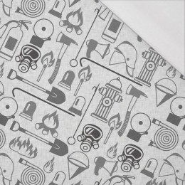 HASIČI (HOBBY A POVOLÁNÍ) - šedivý / acid - organický úplet single jersey s elastanem 