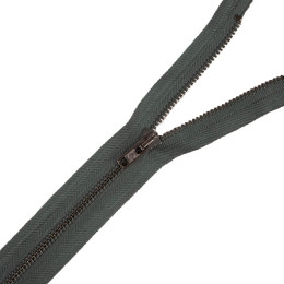 Kovový zip rozděluje 30 cm - tmavě šedá / černý nikl