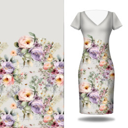 VINTAGE FLOWERS - panel pro šaty krep
