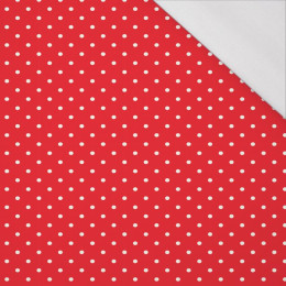 BÍLÉ TEČKY / červený - organický úplet single jersey s elastanem 