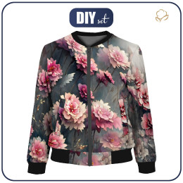 DÁMSKA BOMBER BUNDA (KAMA) - VINTAGE FLOWERS vz. 3 - Sada šití