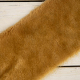 Hořčicová - Lem ekologická kožešina 15cm x 185cm 