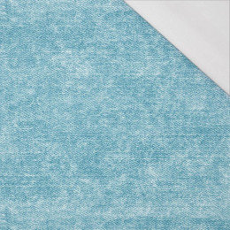 POTÍRANÝ JEANS (mořský) - organický úplet single jersey s elastanem 