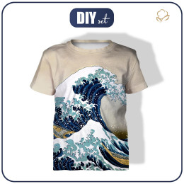DĚTSKÉ TRIČKO - Velká vlna u pobřeží Kanagawy (Hokusai Katsushika) - Sada šití