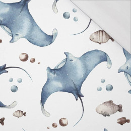 MODŘÍ REJNOCI (OCEÁNSKÝ SVĚT) - organický úplet single jersey s elastanem 