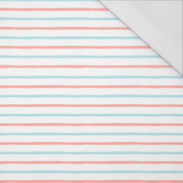 PÁSKY RUŽOVĚ MENTOLOVÉ -(PASTELOVÉ NEBE) - organický úplet single jersey s elastanem 