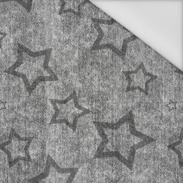 ŠEDIVÉ HVĚZDY (obrys) / rozřezaný jeans šedivý - tkanina voděodolná