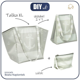 Taška XL s sáčkem 2 v 1  - BÍLÁ KOTVA