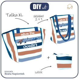 Taška XL s sáčkem 2 v 1- SAVE THE OCEAN