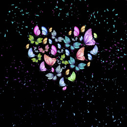 HEART / motýli - panel (75cm x 80cm)