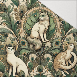 ART NOUVEAU CATS & FLOWERS VZ. 1 - Hydrofobní česaná teplákovina