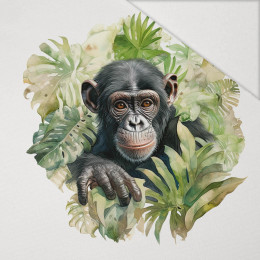 WATERCOLOR MONKEY - Panel (75cm x 80cm) Hydrofobní česaná teplákovina